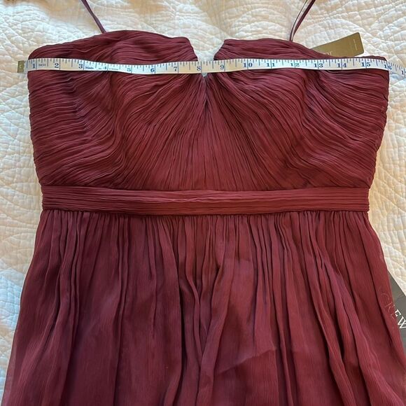 J Crew Women's Nadia Silk Chiffon Dress Cocktail Party Wedding Burgundy Sz 6 NWT - Picture 8 of 15